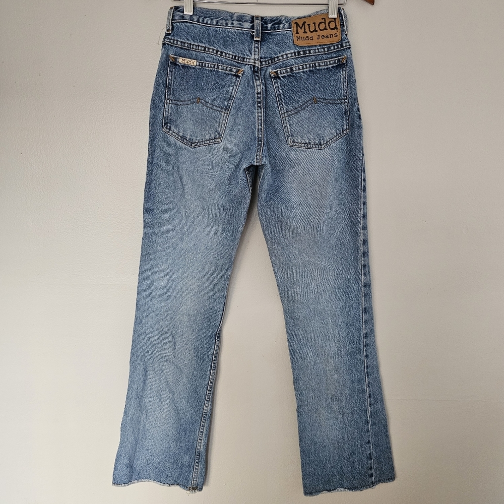 Vintage y2k MUDD high rise bootcut jeans medium wash raw hem cotton size 4 / 5